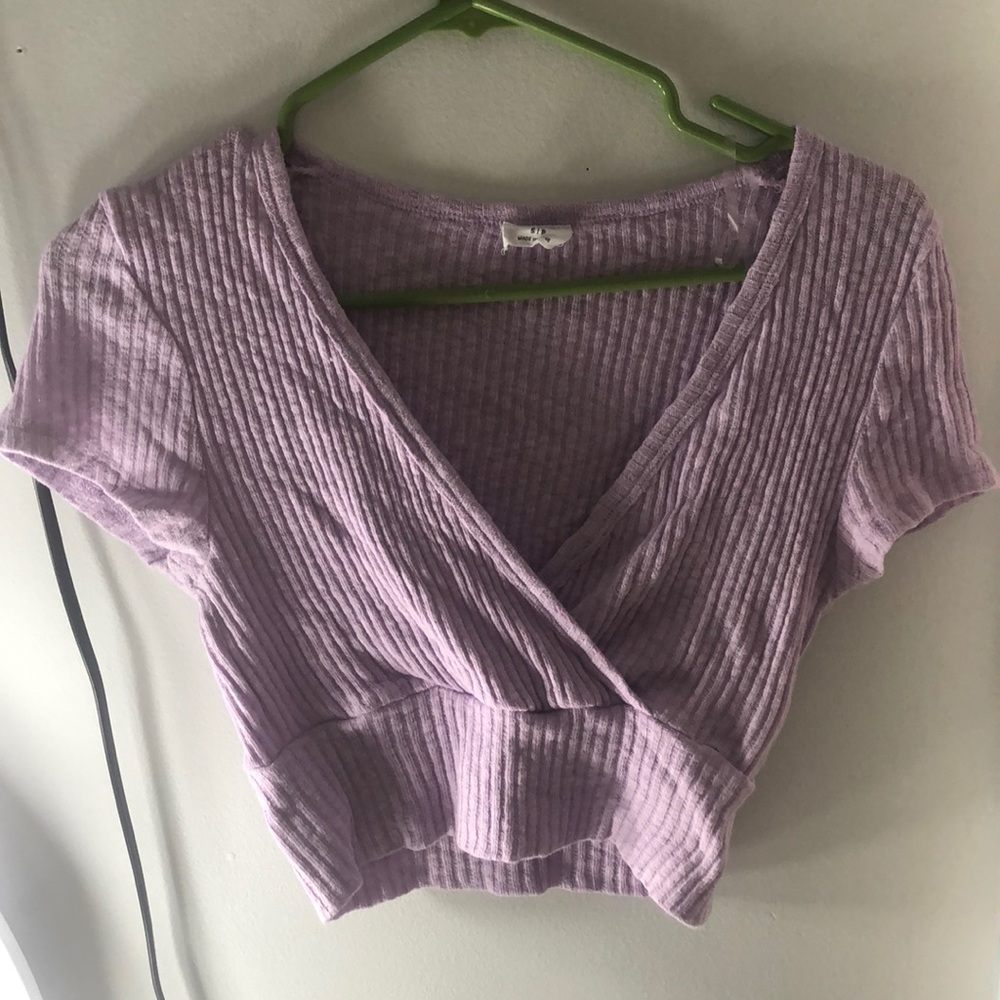Cute purple cross front top